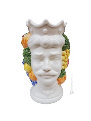 SIZILIANISCHER MOHR-KOPF Exklusives Ornament aus Keramik Made in Italy