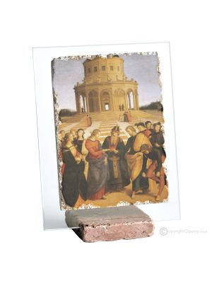 VERMÄHLUNG MARIÄ Tisch Deko Objekt Marmor Orphalese und Kristall Made in Italy