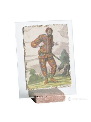 ARLECCHINO Tisch Deko Objekt Marmor Orphalese und Kristall Made in Italy