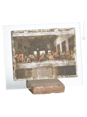 DAS LETZTE ABENDMAHL Tisch Deko Objekt Marmor Orphalese und Kristall Made in Italy
