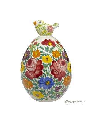 UOVO, originale Kunstkeramik von Castelli, handgefertigt und handbemalt, echtes Made in Italy.