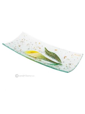 CALLA – Tafelaufsatz, Tablett, Servierschale, handgefertigtes Kunstglas, modernes Design