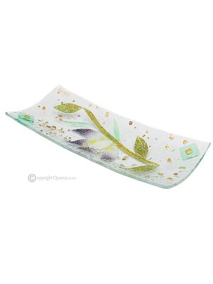 NINFEA – Tafelaufsatz, Tablett, Servierteller, handgefertigtes Kunstglas, modernes Design