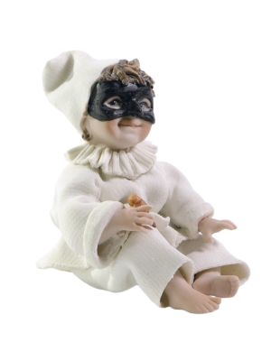 PULCINELLA Capodimonte Porzellanfigur, zeitlose Karnevalseleganz.