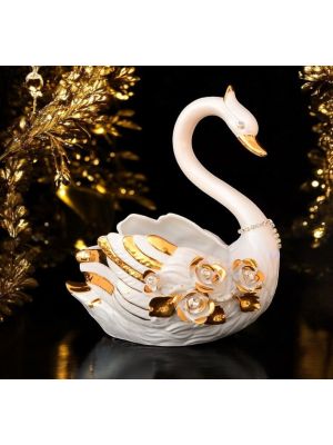 SCHWAN Exklusives Ornament aus Keramik im Barockstil mit Details aus 24 Karat Gold Made in Italy