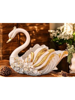 SCHWAN Exklusives Ornament aus Keramik im Barockstil mit Details aus 24 Karat Gold Made in Italy