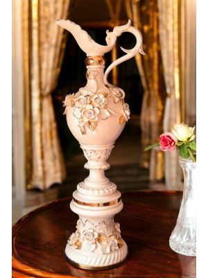 AURORA Italienische Keramik Vase handgemacht 24k Goldfarbe Swarovski-Kristalle Barockstil