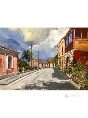 BLICK AUF IRPINO Acrylgemälde auf Leinwand modern Made in Italy