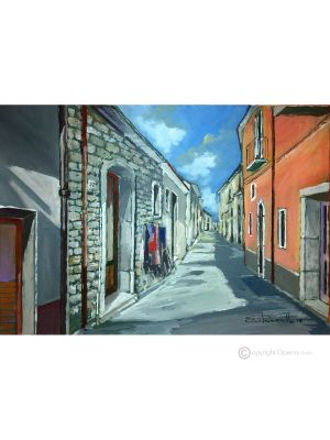 BLICK AUF IRPINO Acrylgemälde auf Leinwand modern Made in Italy