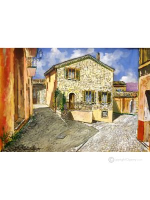 BLICK AUF FORENZA Acrylgemälde auf Leinwand modern Made in Italy