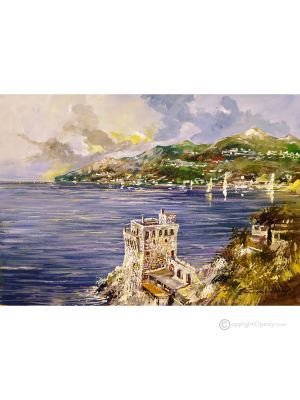 NORMANER TURM Acrylgemälde auf Leinwand modern Made in Italy