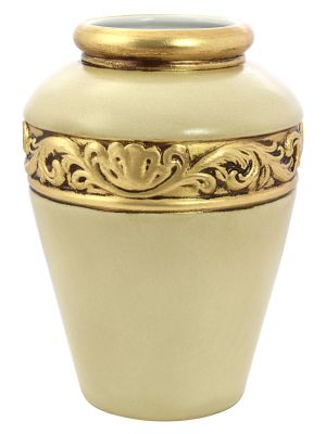 IRIS Italienische Keramik Vase handgemacht Goldblatt 24 Karat Handbemalt Blumenmotiv