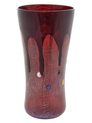 GOCCIA 200H Italienische Vase Murano Glas Deko mundgeblasen 925 Blattsilber hochwertig Blumenvase