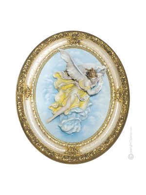 WEIHNACHTSENGEL Bild Basrelief Flachrelief Porzellan Capodimonte Made in Italy