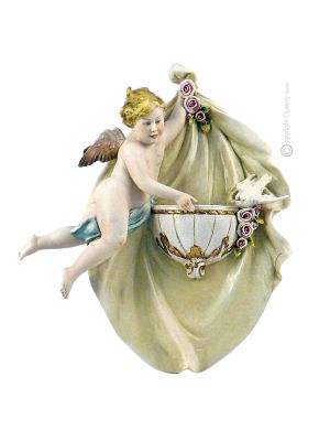 WAND QUELLE LINKS Capodimonte Porzellan Figur handgemacht exklusiv elegant Italienisches Design