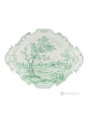 BAROCKTABLETT, Servierplatte aus Keramik von Castelli, handgefertigt und dekoriert.