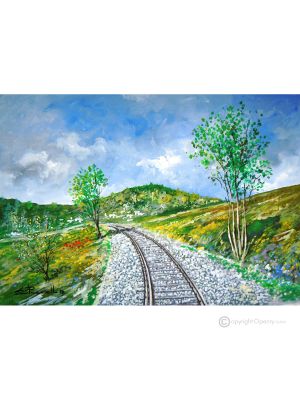 HEIMWÄRTS Acrylgemälde auf Leinwand modern Made in Italy