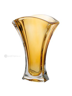 WAVE Authentische handbemalte moderne dekorative Vase aus hochwertigem Glas.