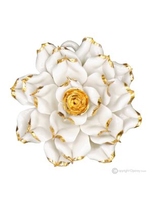 ROSÉGOLD – Hängende Blume aus Capodimonte-Porzellan, Details aus 24-karätigem Gold