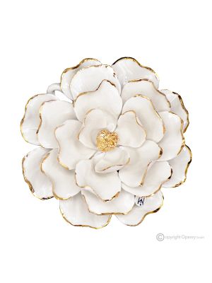 DALIA GOLD – Hängende Blume aus Capodimonte-Porzellan, Details aus 24-karätigem Gold
