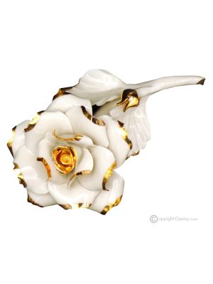 ROSÉGOLD – Hängende Blume aus Capodimonte-Porzellan, Details aus 24-karätigem Gold