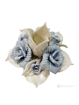 ROSENKERZENHALTER – Tischdekoration aus Capodimonte-Porzellan, handgefertigt