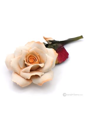 GELBE ROSE – Hängende Blume aus Capodimonte-Porzellan, handgefertigt, hochwertig