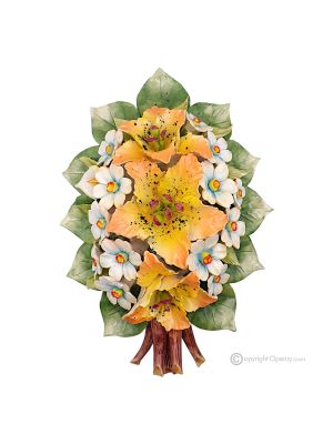 ORCHIDEEN - Florale Wandkomposition, hochwertige Capodimonte-Keramik, handgefertigt.