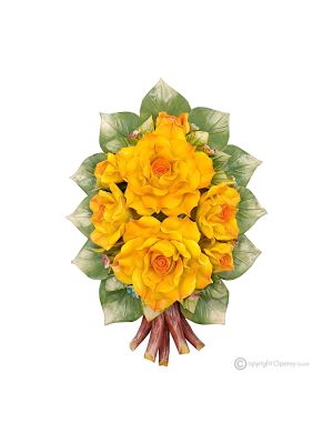 ROSE - Blumenwandzweig, Capodimonte-Keramik, hohe Qualität