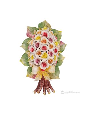 ROSELLINE - Wandblumenzweig, Capodimonte-Keramik, hohe Qualität