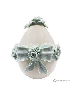 TIFFANY EGG – Tafelaufsatz, feines Capodimonte Porzellan, handgefertigt