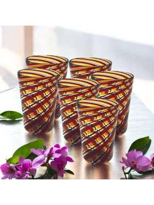 ACQUA CANNE Set 6 Tumbler Trinkgläser aus Muranoglas Made in Italy