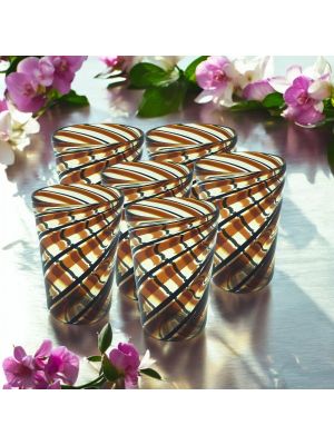 ACQUA CANNE Set 6 Tumbler Trinkgläser aus Muranoglas Made in Italy