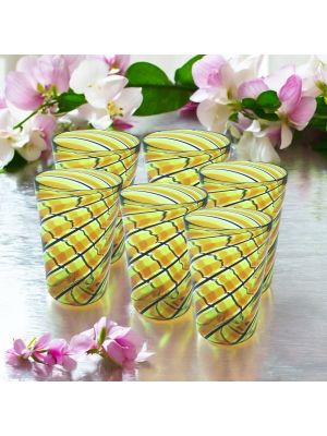 ACQUA CANNE Set 6 Tumbler Trinkgläser aus Muranoglas Made in Italy