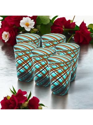 ACQUA CANNE Set 6 Tumbler Trinkgläser aus Muranoglas Made in Italy