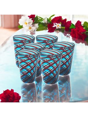 ACQUA CANNE Set 6 Tumbler Trinkgläser aus Muranoglas Made in Italy