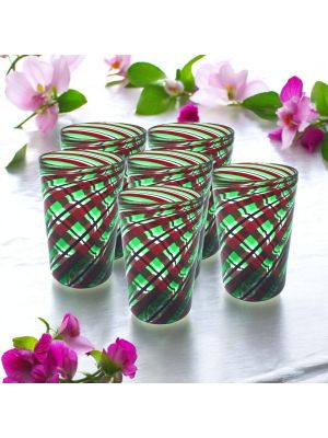 ACQUA CANNE Set 6 Tumbler Trinkgläser aus Muranoglas Made in Italy