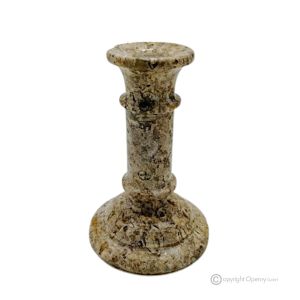 Pietra Fossile Marmor-Kerzenhalter, handgefertigt in Italien, mit modernem Design aus authentischem Naturstein.