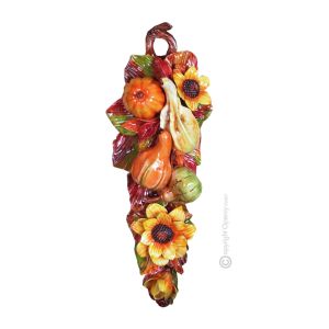 HERBST Wanddekoration Ornament zum Aufhängen Keramik 
