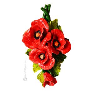MOHN Wanddekoration Ornament zum Aufhängen Keramik 