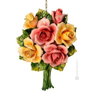 BOUQUET Wanddekoration Ornament zum Aufhängen Keramik 