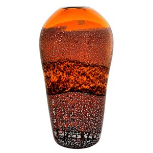 ARGENTO 35 Italienische Vase Murano Glas Deko mundgeblasen Blumenvase hochwertig 925 Blattsilber