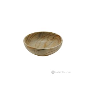 Schale aus Teak-Marmor, handgefertigtes Herzstück in Italien, authentischer Stein.
