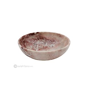Kostbare Schale aus rotem Marmor, Herzstück mit elegantem Design, handgefertigt in Italien aus Naturstein.