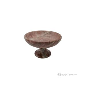 OBSTSCHALE aus kostbarem rotem Marmor, raffiniertes handgefertigtes Herzstück, echter Naturstein.