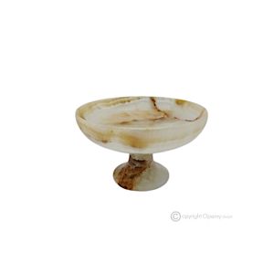 OBSTSCHALE aus Onyx-Iris-Marmor, handgefertigtes Herzstück. dekorativer authentischer Naturstein.