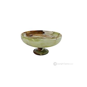 OBSTSCHALE aus grünem Onyx-Marmor, handgefertigtes Herzstück aus authentischem Naturstein.