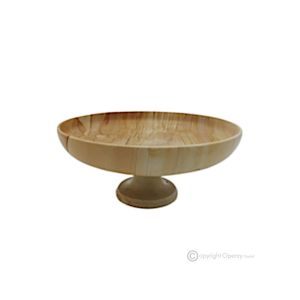 OBSTSCHALE aus Teak-Marmor, handgefertigtes Herzstück, modernes Design, echter Naturstein.