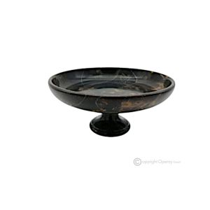 OBSTSCHALE aus Nero Michelangelo-Marmor, dekorativer handgefertigter Tafelaufsatz, authentischer Naturstein.