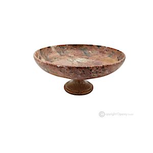 OBSTSCHALE aus Rosso Prezioso-Marmor, handgefertigtes Herzstück, modernes Design, authentischer Naturstein